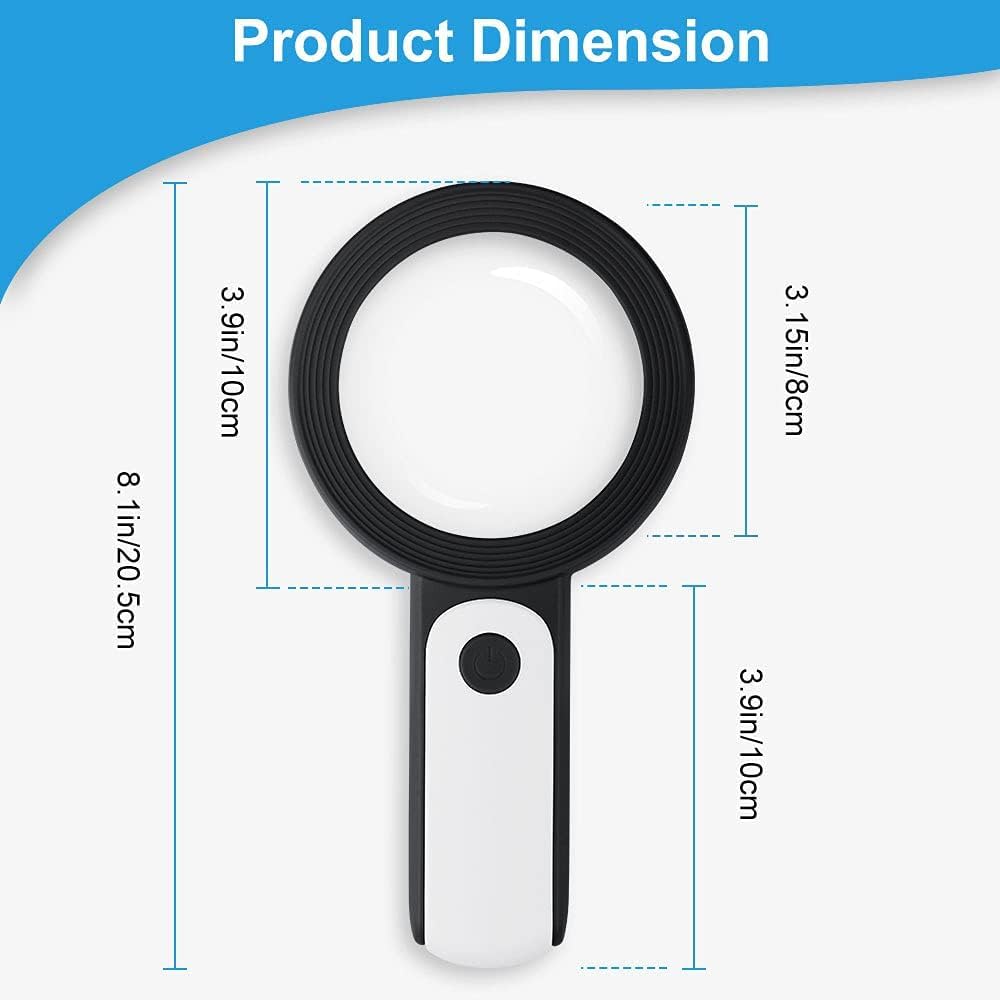 Ручная лупа AMIUKON с 30-кратным 18 3 для детей и исследования ювелирных изделий, свет, увеличение, большая, светодиоды, режимы, портативная, для пожилых,