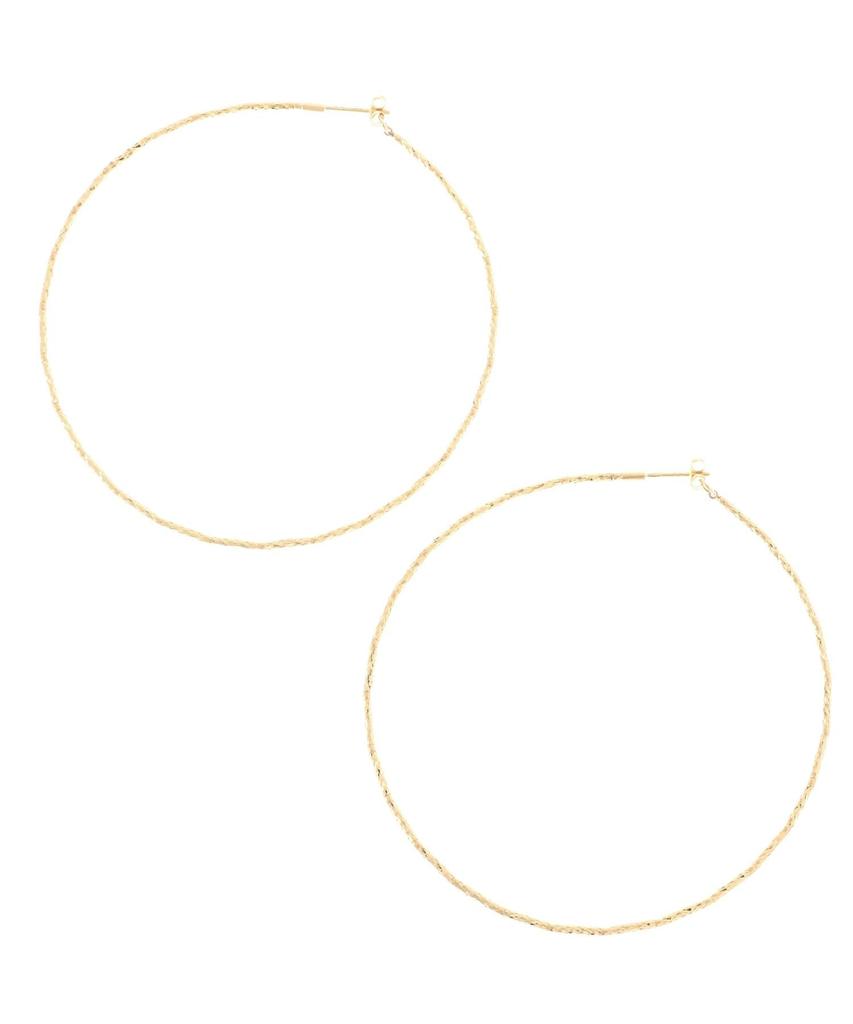 Earrings K18 Mirror Cut Beads Hoop Earrings 40571989 Yellow Gold 00 [Kokoshnick] (Large) Women's (100)