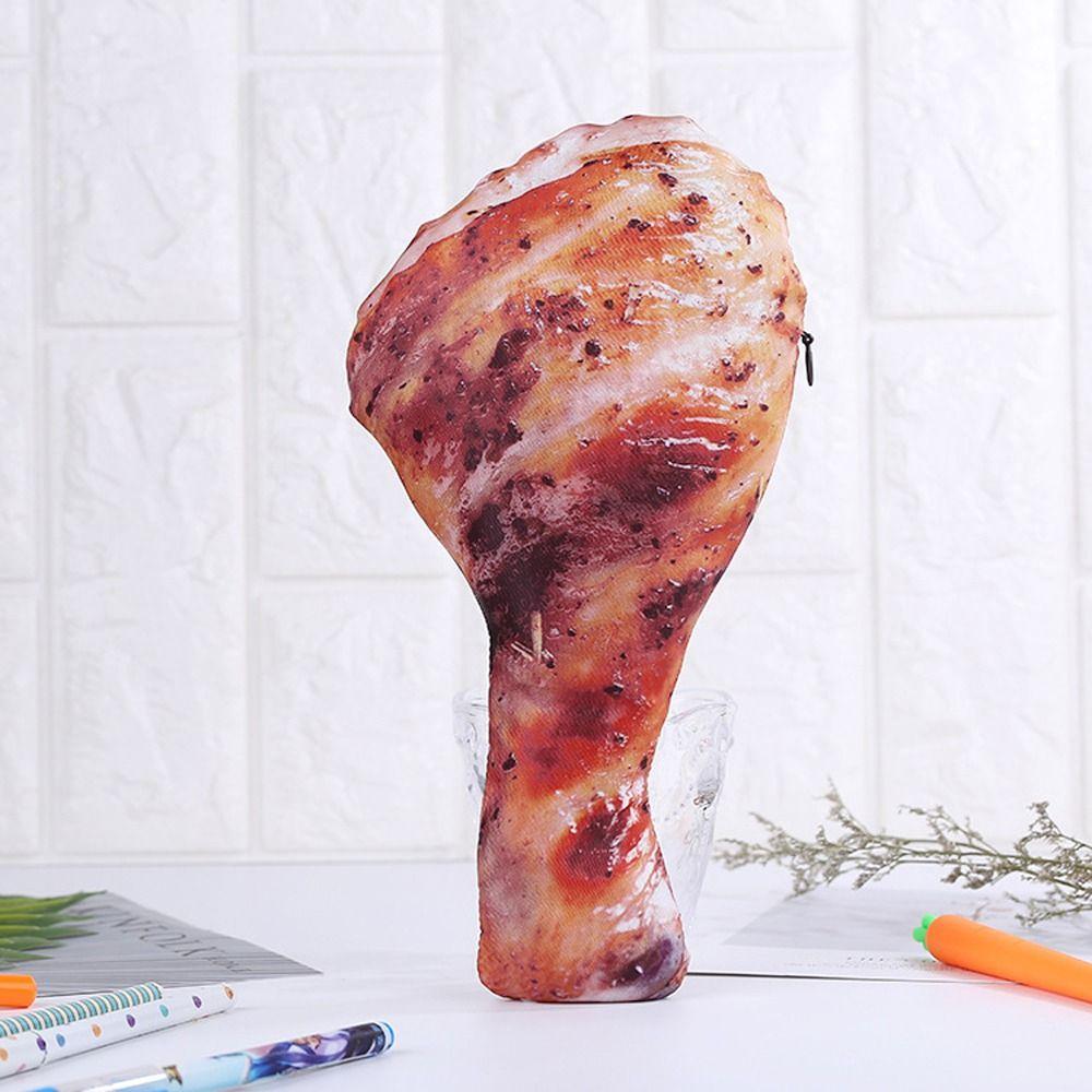 Pig's Trotters Fish Shape Pen Bag Drumstick Carp Stationery Bag Meat Pencil Case Back To School