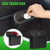 Universal Organizer Car Clamshell Trash Bin Hanging Vehicle Garbage Dust Case Storage Box Black ABS Square Pressing Trash