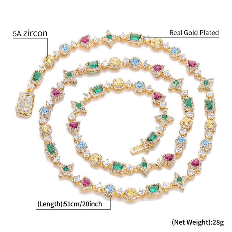 Iced Out Tennis Bracelet Multicolor Cubic Zirconia Hip Hop Chain Bracelet for Men Women Party Gift Jewelry