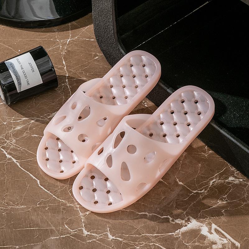 Тапочки для ванной комнаты нескользящие мужские и женские летние домашние массажные тапочки для дома бесшумные полые туалетные сандалии для ванной с протеканием
