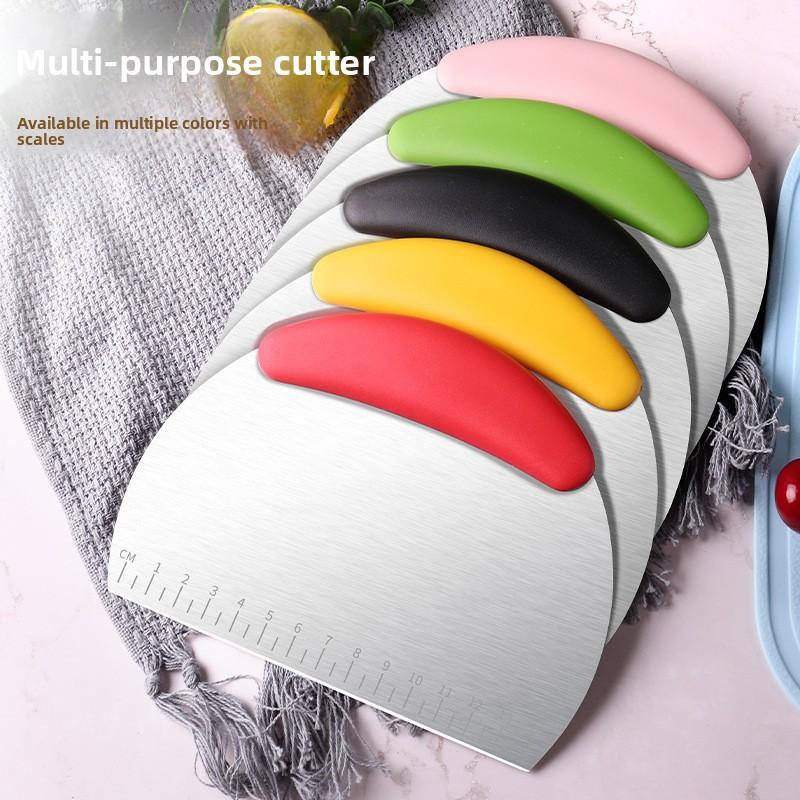 Бытовой Полукруглый из Нержавеющей Стали с Шкалой Нож для Выпечки и Нарезки Скребок для Крема, Торта, Муки