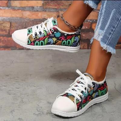 Модные дышащие парусиновые туфли, вулканизированная обувь для мужчин и женщин, модные парусиновые туфли с граффити для пар, легкая спортивная обувь