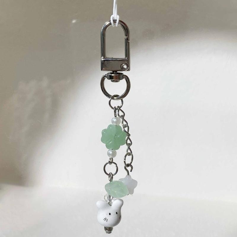 Многоцелевой Шарм Ручной Работы с Бусинами в Виде Кроликов, Милый Ремешок для Телефона, Стильный Аксессуар, Портативный для Модного Украшения