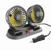 Car Cooling Fan Dual Head Adjustable Cigarette Lighter Connector Multifunction Air Circulator for Vehicles