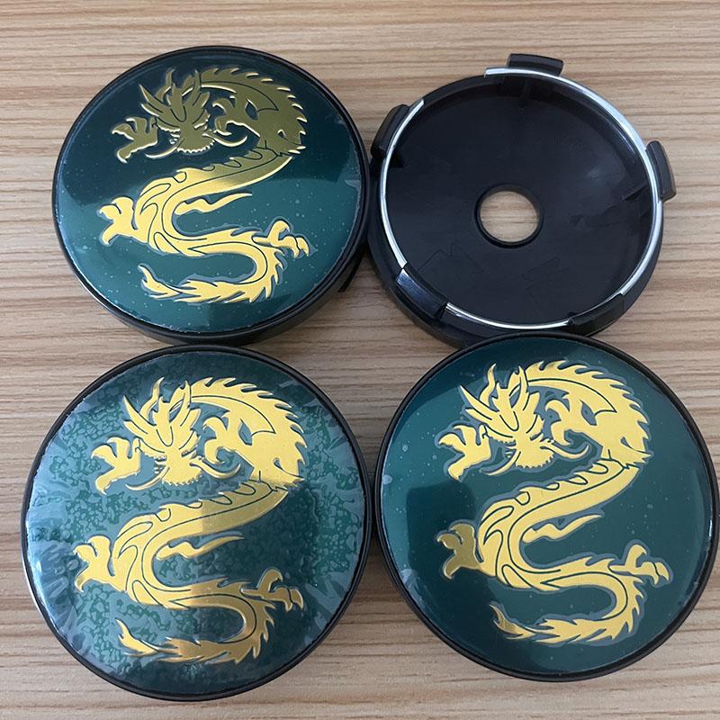 DBS3 4pcs/set Universal 56mm 60mm Dragon Emblem Car Wheel Center Hub Cap Dust-Proof Sticker Covers
