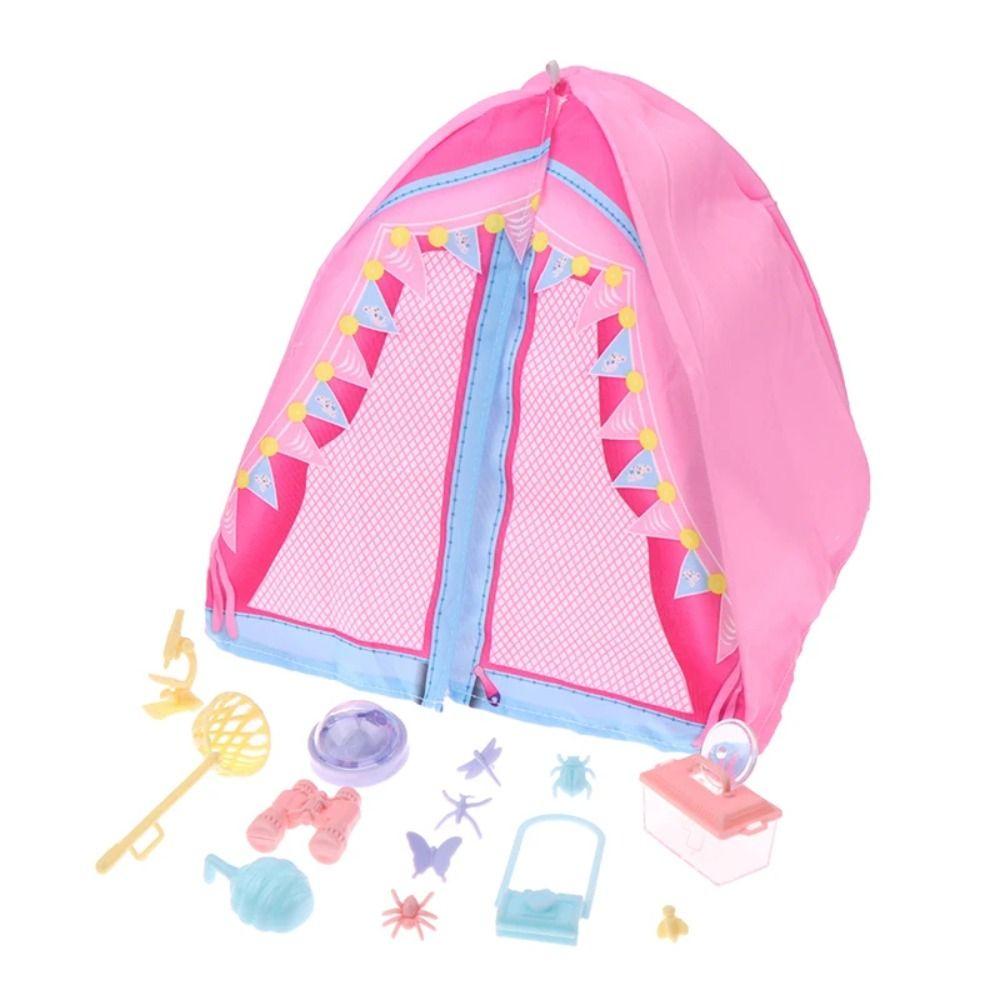 Simulated Doll Camping Kit Micro Scene Doll Mini Tent Doll Accessories Dollhouse Tent 1/12 Scale
