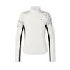 Casual Stand Collar Half Zip Long Sleeve T-Shirt Women Tops Snow-White A11W517202FWT
