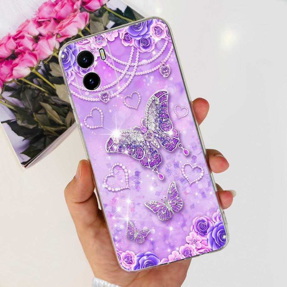 Для Vivo Y15s Y15A Y15C Чехол V2134 V2120 V2147 V2139 Популярный Цветок Тонкий Мягкий Силикон Прозрачная Задняя Крышка Для Vivo Y01 V2166 Чехол