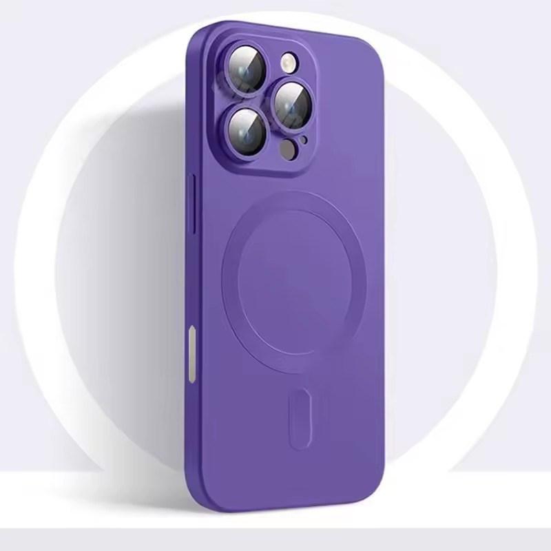 Luxury Magsafe Magnetic Case for iPhone 16 15 14 13 12 11 Pro Max Plus Soft Silicone Matte Antiskid Lens Protect Cover