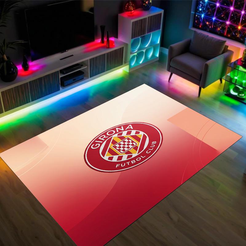 Дизайн Girona FC Кристальный Велюровый Ковер Уютный Не?Нескользящий ковер с принтом для спальни, гостиной, прихожей