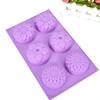 6 отверстий DIY силиконовая художественная форма для мыла ручной работы круглая форма для выпечки свечей и тортов