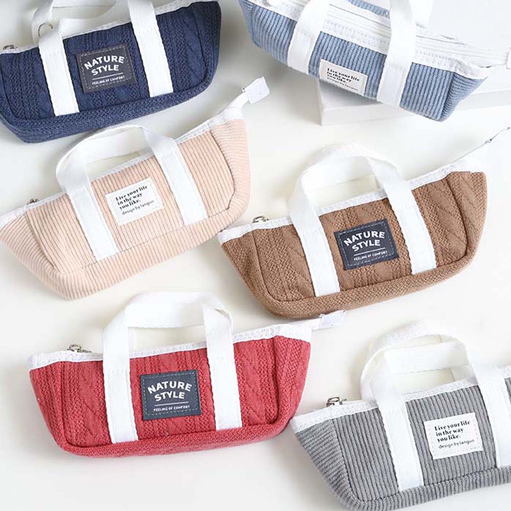 Desktop Storage Korean Style Pencil Case Handheld Pencil Pouch Handheld Stationery Bag Boys Girls