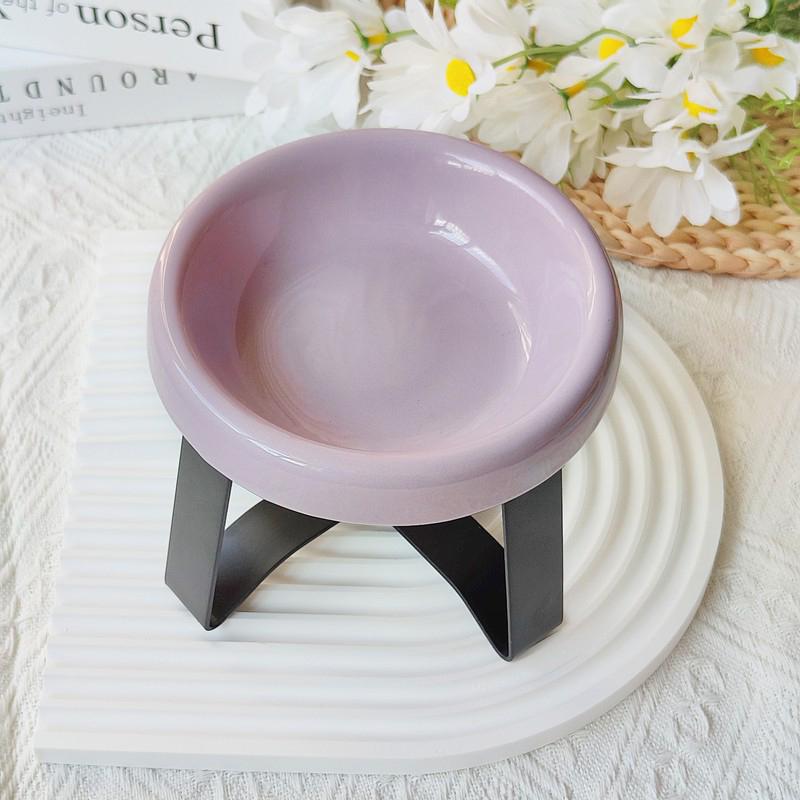 Neck Protection High Foot Cat Food Bowl Durable Cat Drinking Water Bowl Ceramic Cat Bowl Kittens Feeding Bowl Pet Supplies