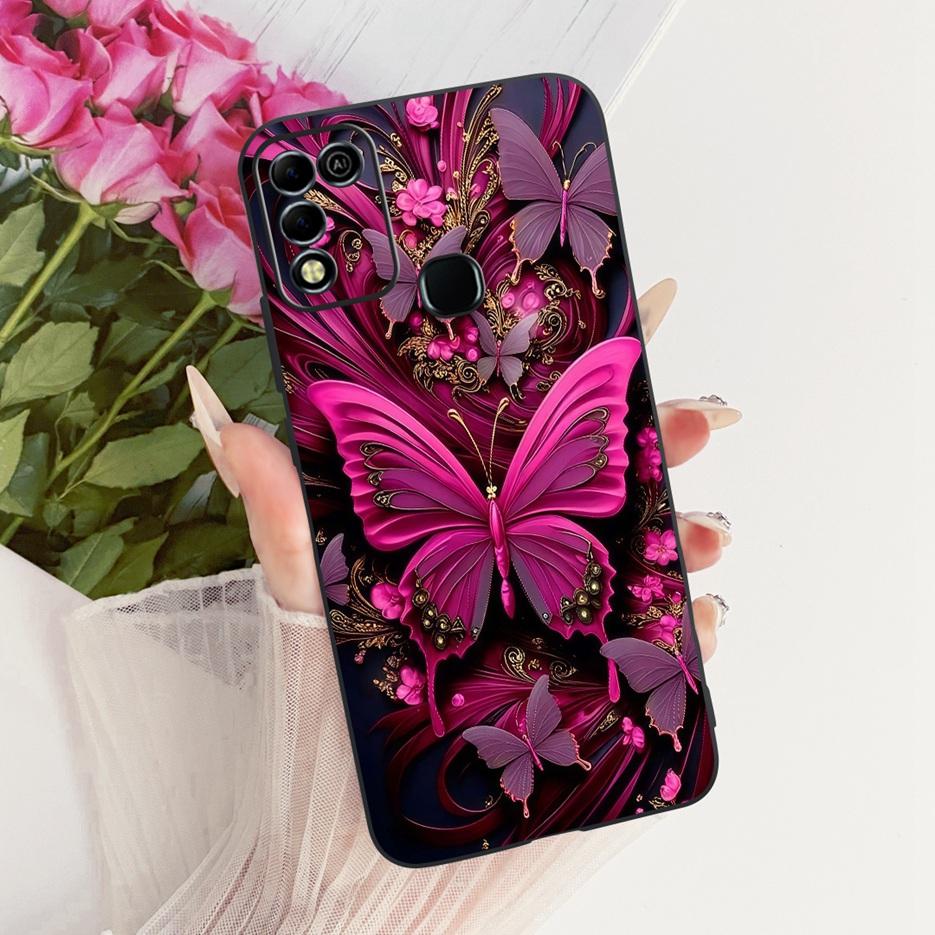 For Infinix Hot 11 Play Case Stylish Butterfly Tree Painted Cover Soft TPU Phone Case For Infinix Hot 10 Play X688C X688B Fundas