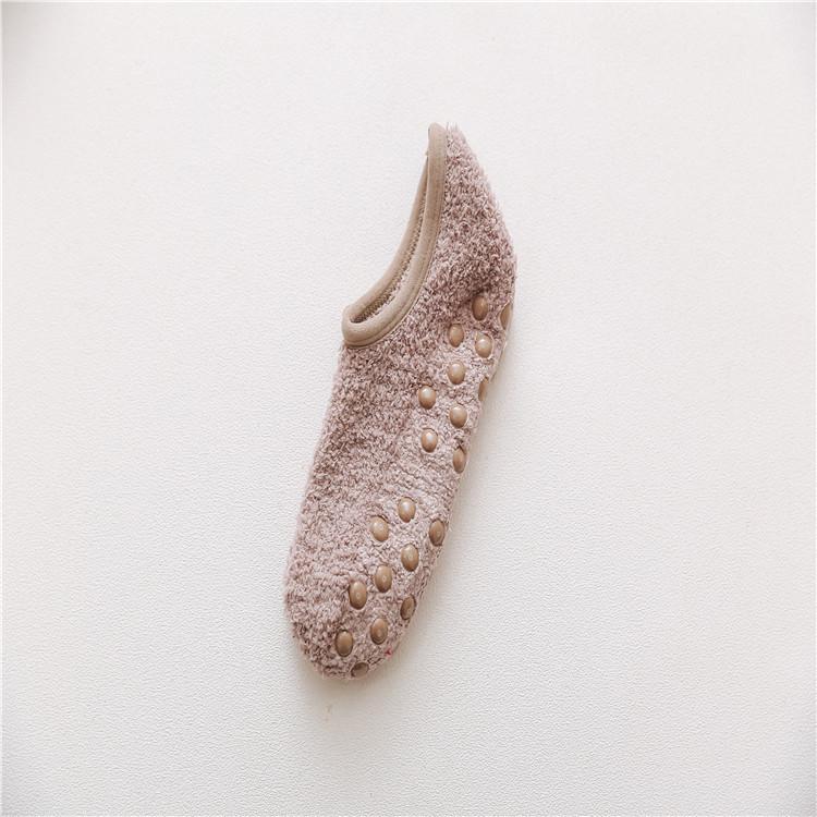 Non-slip Silicone Coral Fleece Floor Socks for Autumn and Winter Yoga