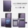 For Samsung Galaxy S23 Case JEEHOOD J09 RFID Blocking Card Holder Leather Back Phone Cover Magnetic Case