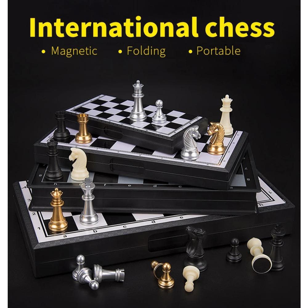 Портативный специальный магнитный набор для шахмат, нард и шашек, большая доска, шашки, развлечения, рождественские дорожные игры для взрослых и детей, подарок