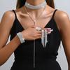 Luxury Personality Exaggerated Jewelry Bundle Neck Multi-layer Necklace Earrings Bracelet Ring Set Full of Diamond Jewelry