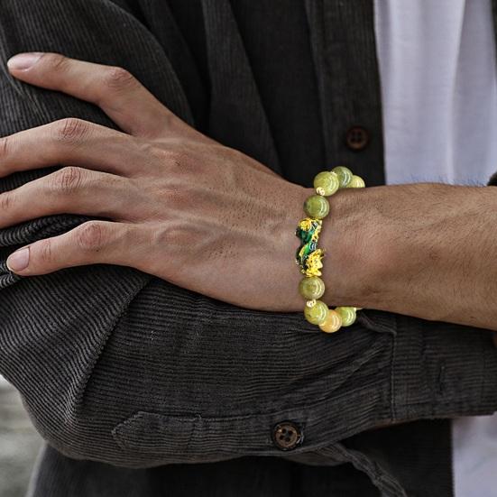 Браслет унисекс Pixiu. Гладкий винтажный браслет на ощущение температуры. Изысканный эластичный роскошный браслет для снятия стресса. Браслет для улучшения самочувствия. Легкий женский браслет.