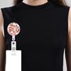 Flower Print Badge Holder Retractable Badge Holder Rotating ABS Badge Holder with Metal Clip for Nurse Doctor Student