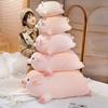 Non-Toxic Squishy Pink Fatty Piggy Pig Doll Plush Toy Down Cotton Stuffed Eyes Closed/Open Cartoon Animal Lying Plushie Bolster Gift