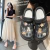 Hole Shoes Women'S Internet Celebrity Trend Outdoor Soft-Soled Beach Sandals Large Size Bag Head Half Slippers