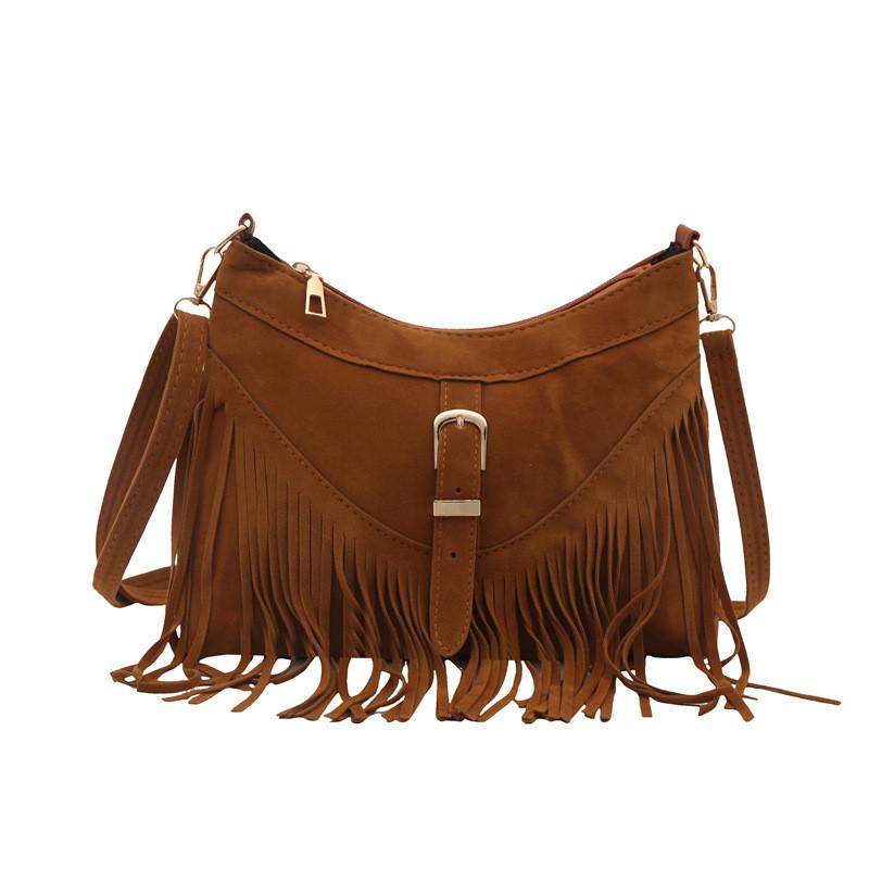 Bohemian Ethnic Fringe Bag For Women Small Shoulder Crossbody Purse