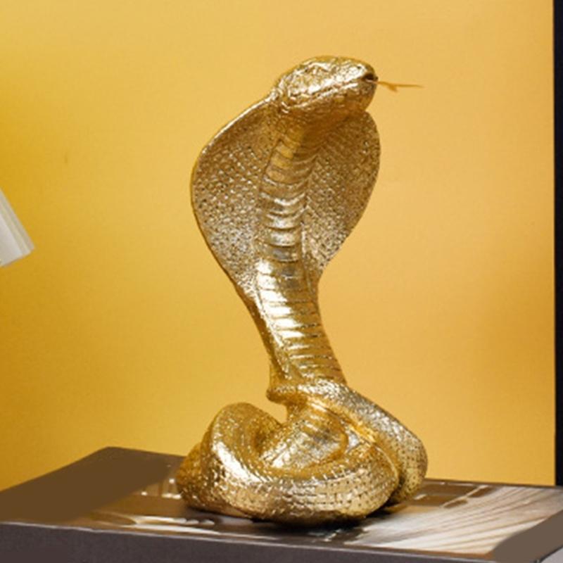 Resin Cobras Statues Figurines Retro Snake Statue Figurines Sculptures Tabletop Centerpieces Home Decors Collectibles