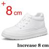 Мужские кожаные кроссовки, увеличивающие рост, черные, мужские, 6 см, 8 см, белые, повседневные, увеличивающие рост, повседневные туфли Masculino Taller