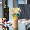 100 Pieces/set, Umbrella Beverage Straws, Plastic, Fancy Cocktail Straws, Tropical, Birthday/pool Party Decorations, Mixed Colors, Random Colors