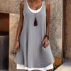 Women's Fashion Summer Spring Solid Color Print Sleeveless O-Neck Casual Dresses