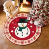 Christmas Crystal Velvet Circular Floor Mat Holiday Decoration Living Room Full Carpet Absorbent Non-slip Insulation Mat