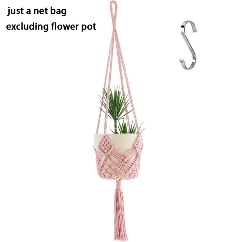 Boho Plant Hanger Cotton Rope Woven Flower Pot for Indoor Outdoor Hanging Succulents
