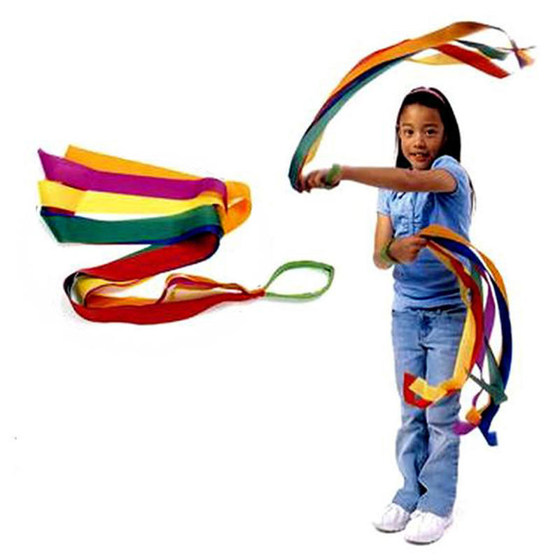 Rainbow Ribbon Children Sport Rhythmic Gymnastics Exercises Cheerleading Fitness