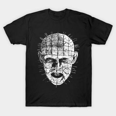 Мужская черная футболка с принтом Hellraiser Печать на трансферной бумаге без вырезания Хлопковая футболка