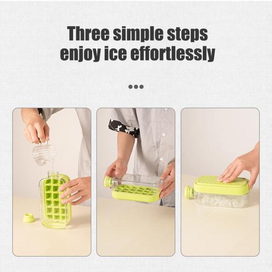 Curling Ice Cube Mold with One-Touch Release Flexible Ice Tray Portable Leak-Proof Water Bottle for Gym Travel Outdoor