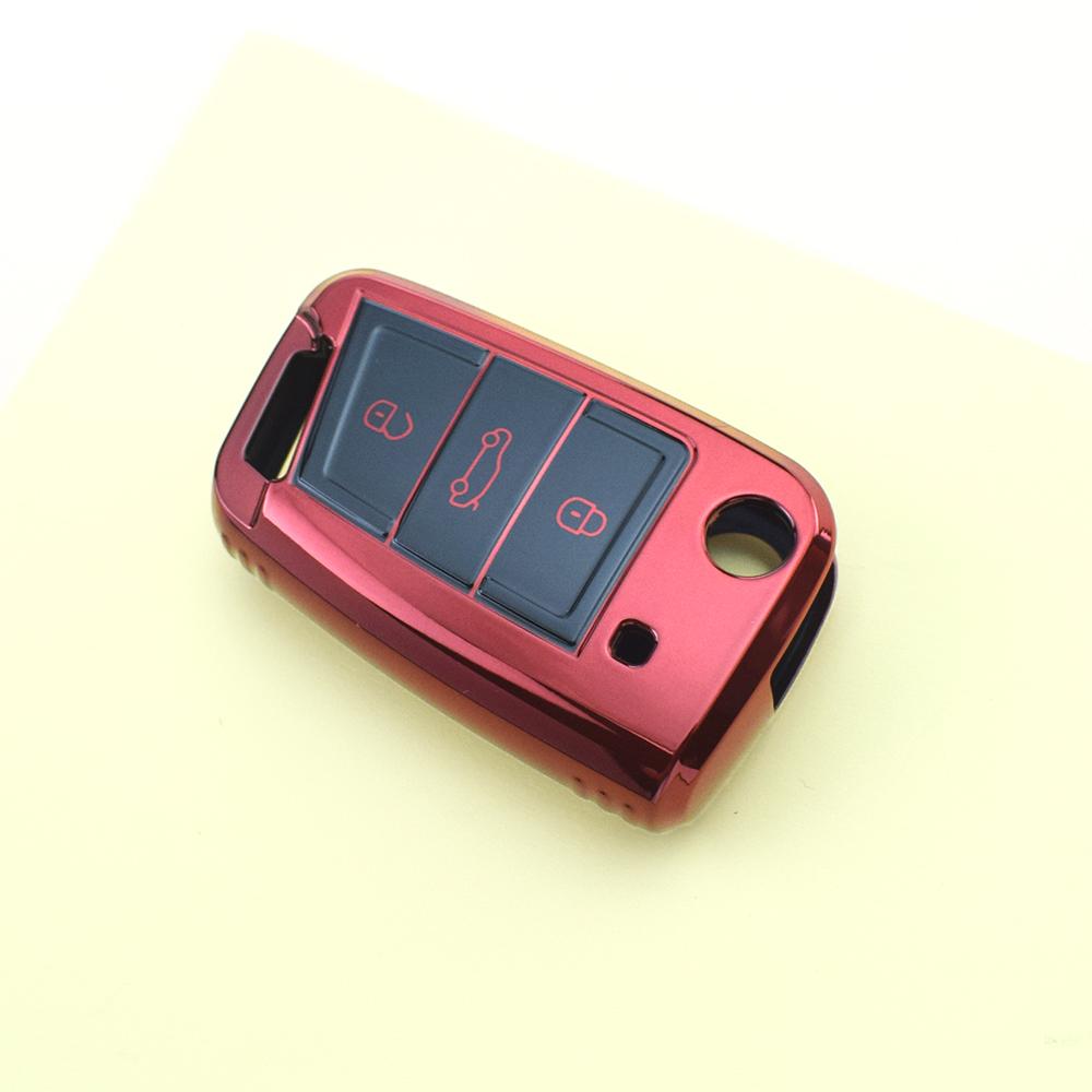 Для Skoda Octavia TPU Чехол для ключа автомобиля Крышка Корпус Бесключевой доступ Для VW Volkswagen Golf 7 MK7 Tiguan MK2 Для SEAT Ateca Leon FR 2 Ibiza