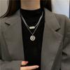 Модная невыцветающая металлическая тонкая цепочка, двухслойная цепочка со смайликом, новый нишевый дизайн, персонализированное ожерелье, женское ожерелье из титановой стали
