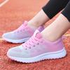 Fashion Women Casual Shoes Fashion Breathable Walking Mesh Lace Up Flat Shoes Sneakers Women 2024 Tenis Feminino Pink Black White