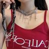 Dark Wind Cross Pearl Tassel Necklace Women's Light Luxury Premium Sense Clavicle Chain Punk Choker Necklace