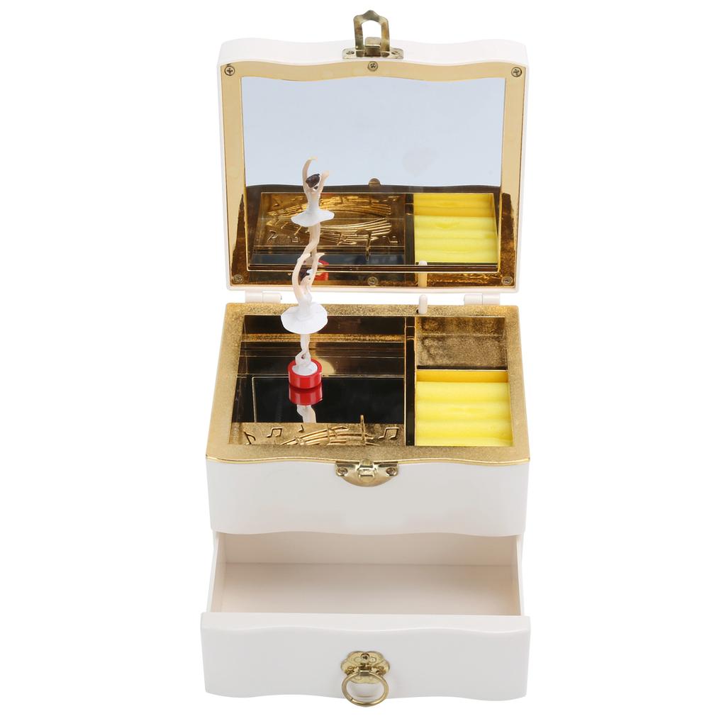 Классическая вращающаяся танцовщица музыкальная шкатулка заводная ручная музыкальная шкатулка женские ювелирные изделия шкатулки для хранения белый