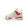 Детские кроссовки Air 4 Retro TD Wild Things кремового цвета с парусом, университетский красный DH0571-264