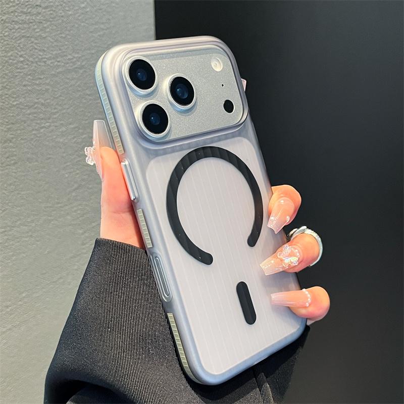 Прозрачный Магнитный Акриловый Чехол для iPhone 17 Air 16 Plus 15 14 13 Pro Max с Рисунком в Полоску, Ударопрочный Жесткий Чехол