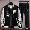 Plus Size Men's Baseball Jacket - Spring/Autumn Loose Fit Trendy Casual Jacket for Larger Builds