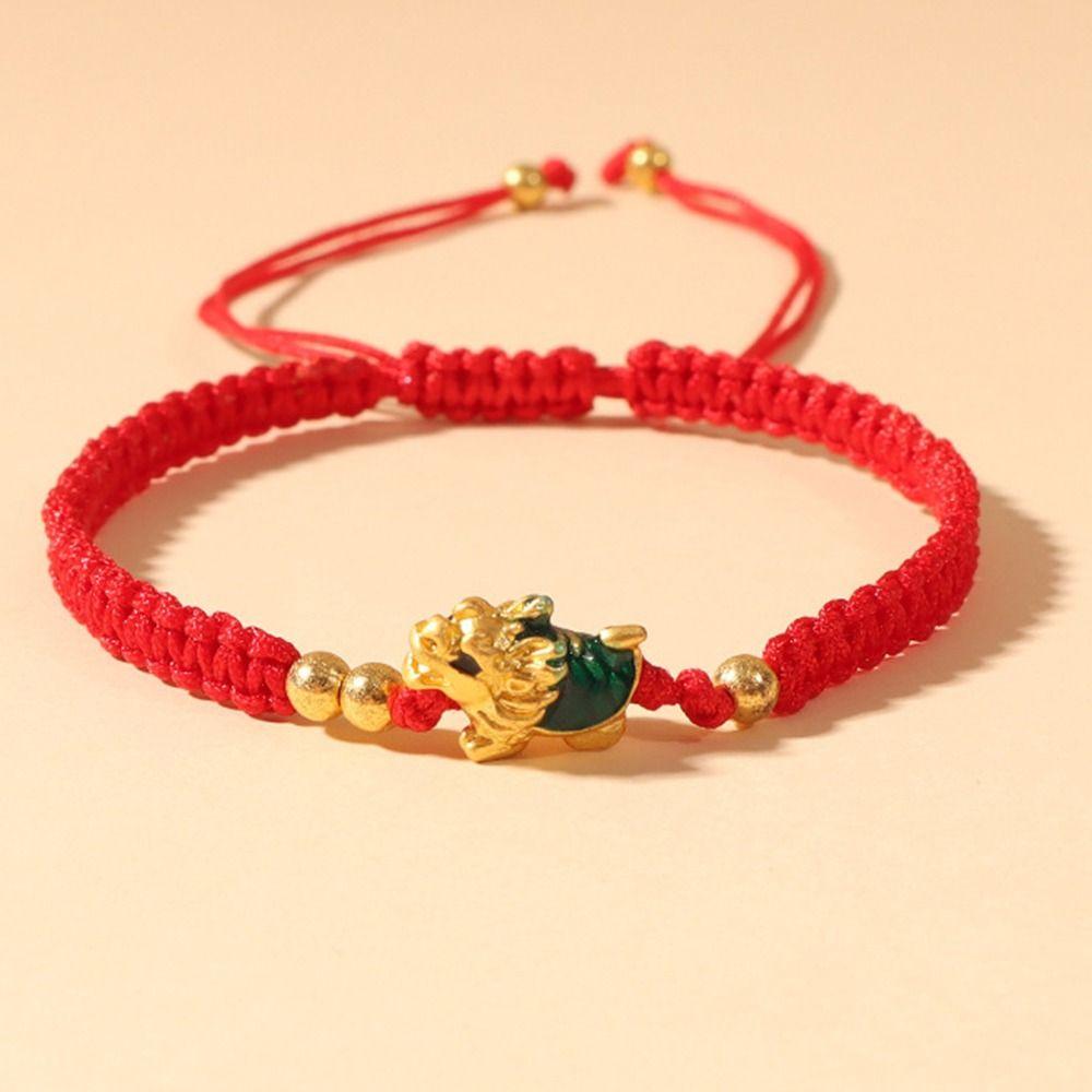 Браслет-подвеска Год Дракона Черепахи на Новый год Браслет Удачи Креативная Счастливая Красная Веревочка Девочки