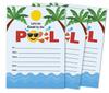 Inkdotpot Pack Of 30 Pool Party Invitations, Birthday Party Invites With Envelopes, Kids/Adult Pool Party Fill-In Style 5 X 7 Inches