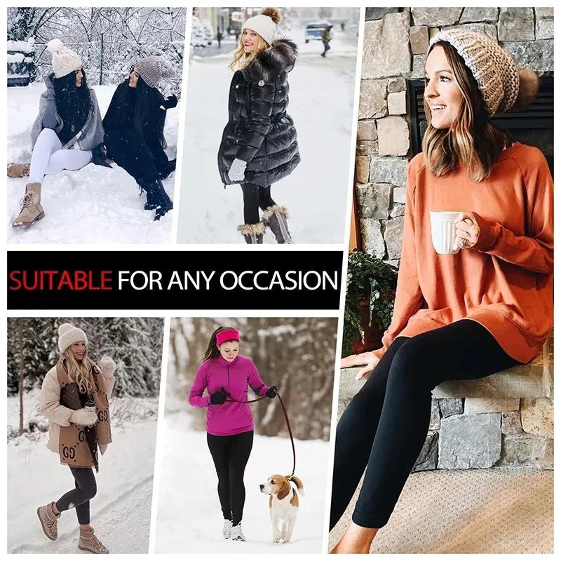 2025 Женские термочулки зимние теплые эластичные тонкие флисовые колготки колготки утолщенные плюшевые леггинсы с высокой талией чулки брюки