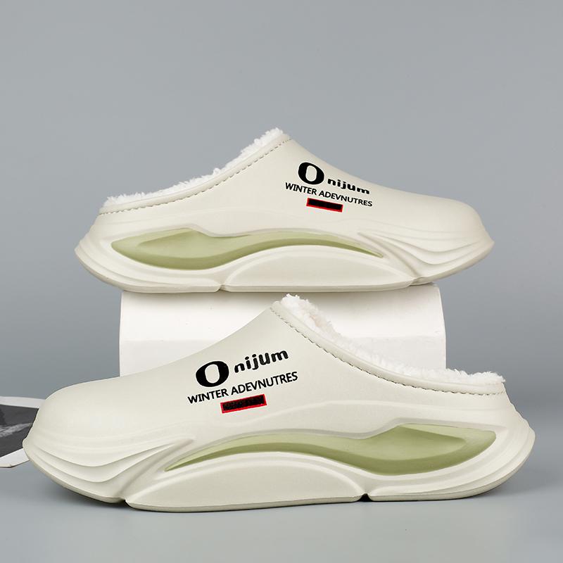 Fashion Winter Men Warm Slippers Women Cotton Slippers Outdoor Indoor Warm Shoes Waterproof Mens Couple Home Bedroom Plush Warm Slippers